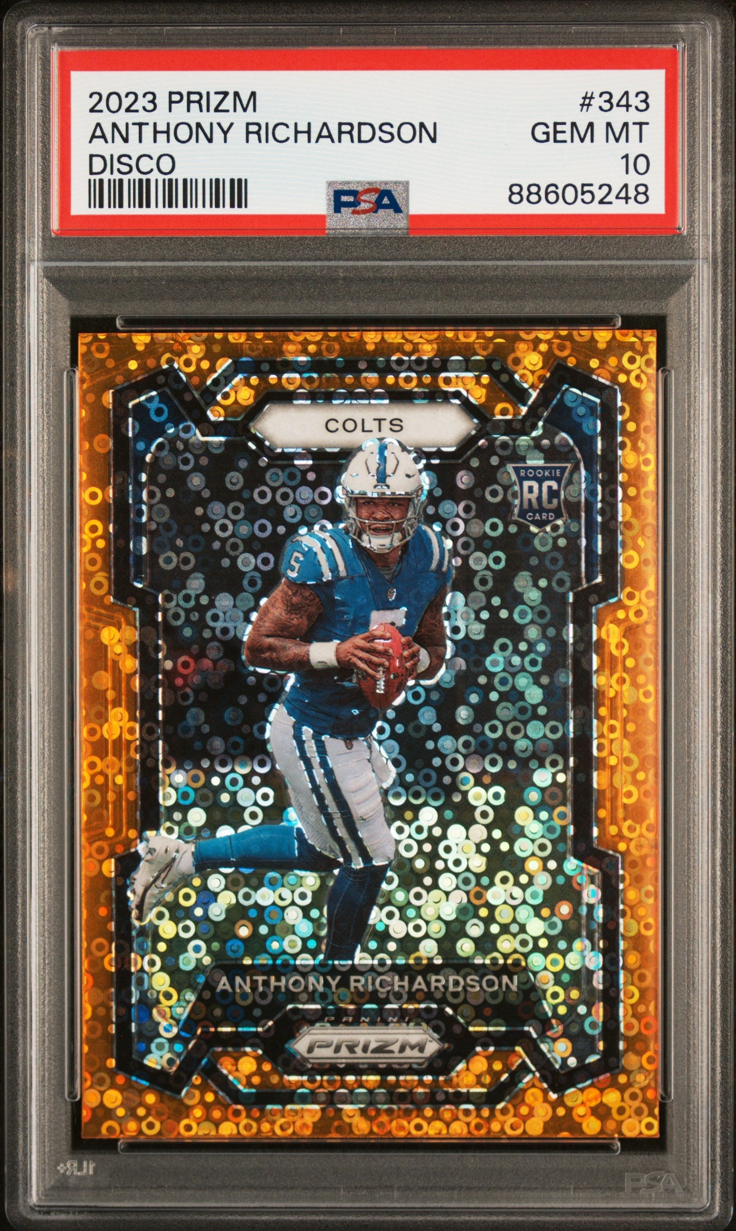 2023 Panini Prizm #343 Anthony Richardson Disco Prizm PSA 10