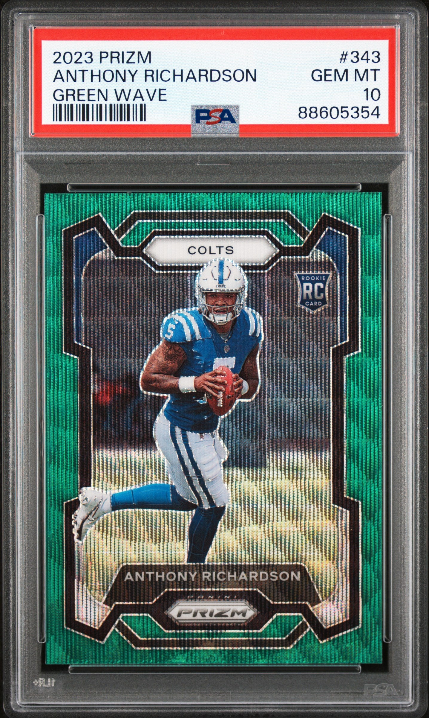2023 Panini Prizm #343 Anthony Richardson Green Wave PSA 10