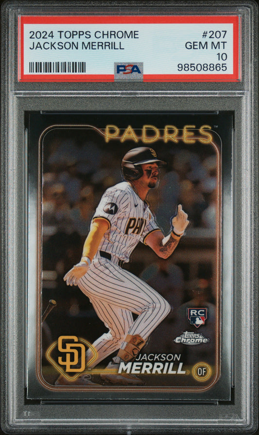 2024 Topps Chrome #207 Jackson Merrill PSA 10