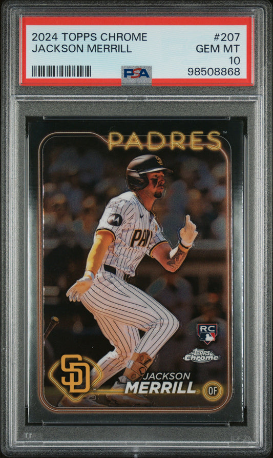 2024 Topps Chrome #207 Jackson Merrill PSA 10