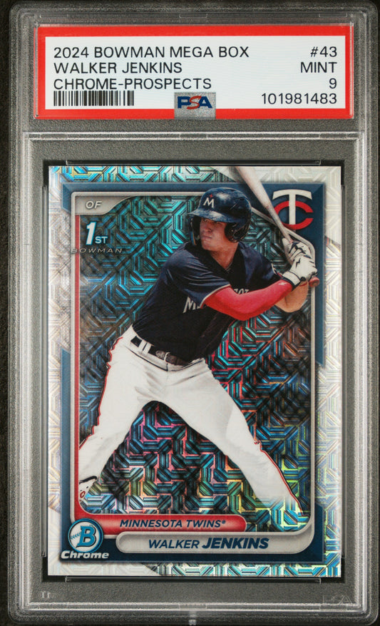 2024 Bowman Mega Box Chrome Prospects #43 Walker Jenkins PSA 9