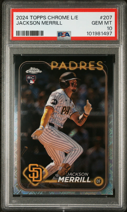 2024 Topps Chrome Logofractor Edition #207 Jackson Merrill PSA 10