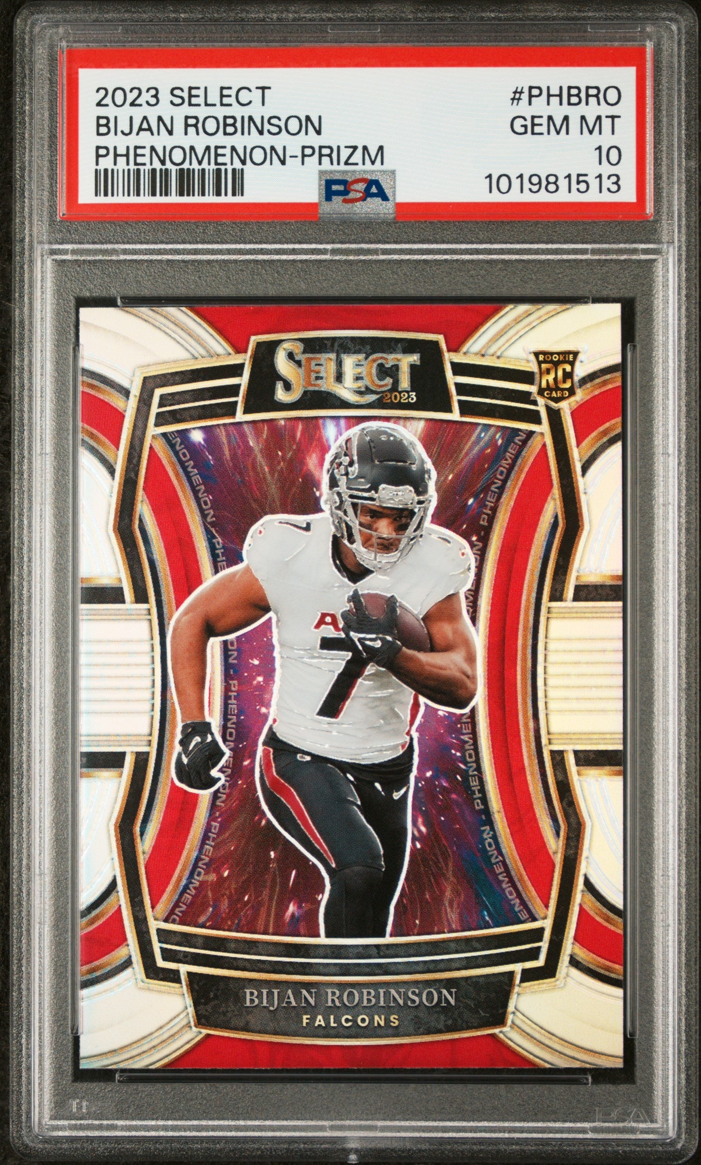 2023 Panini Select Phenomenon #PHBRO Bijan Robinson Phenomenon-Prizm PSA 10