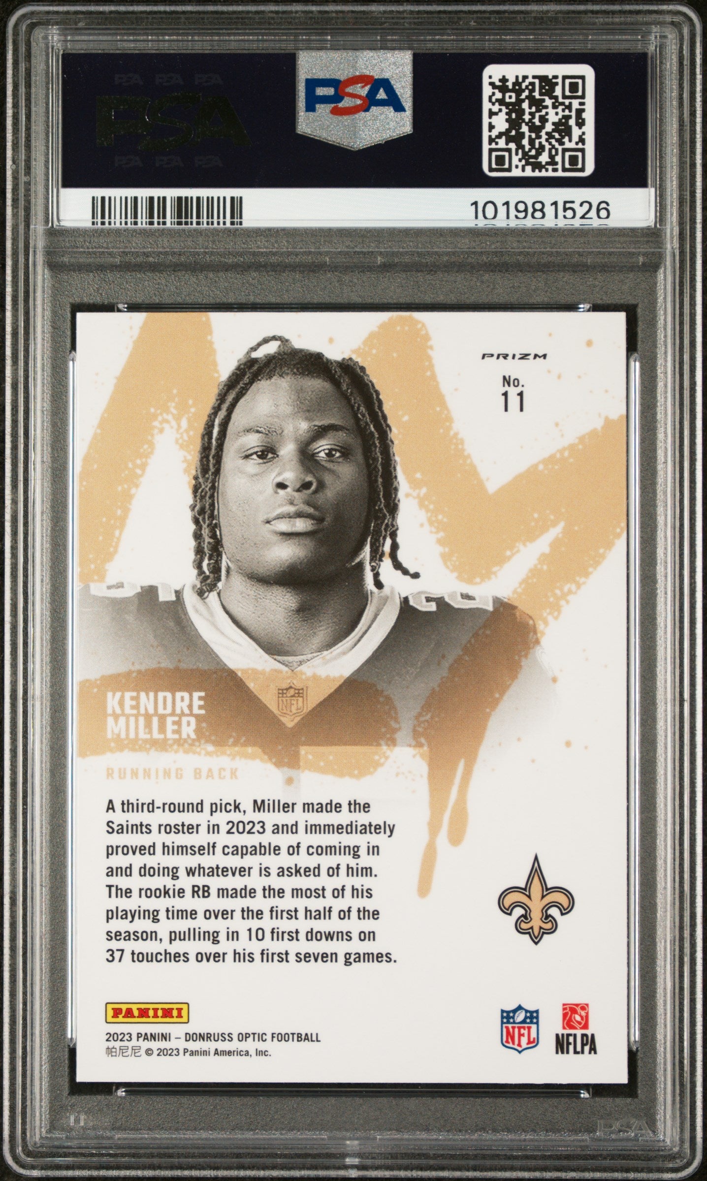 2023 Panini Donruss Optic Rookie Kings #11 Kendre Miller PSA 10