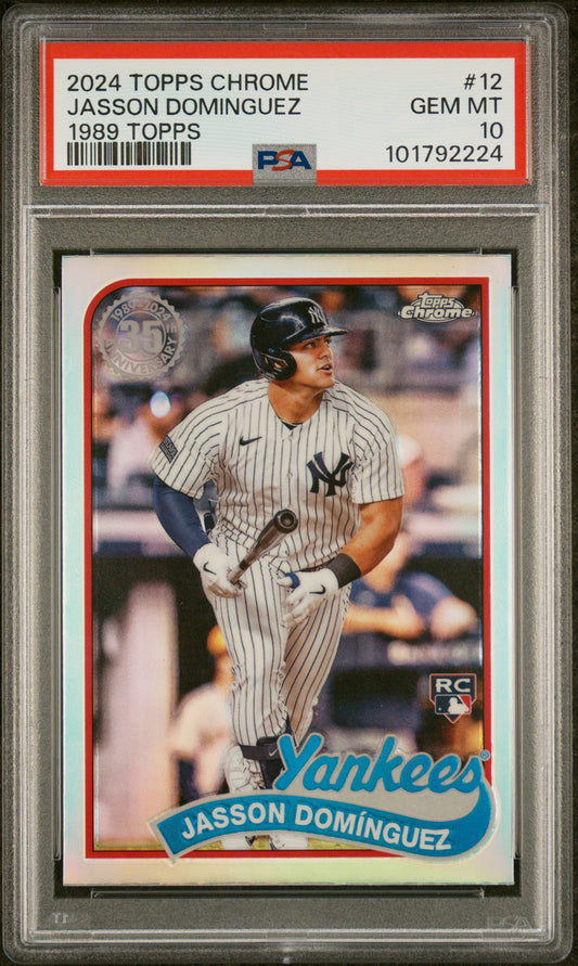 2024 Topps Chrome 1989 Topps Baseball #12 Jasson Dominguez PSA 10
