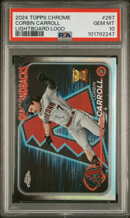 2024 Topps Chrome #267 Corbin Carroll Lightboard Logo PSA 10