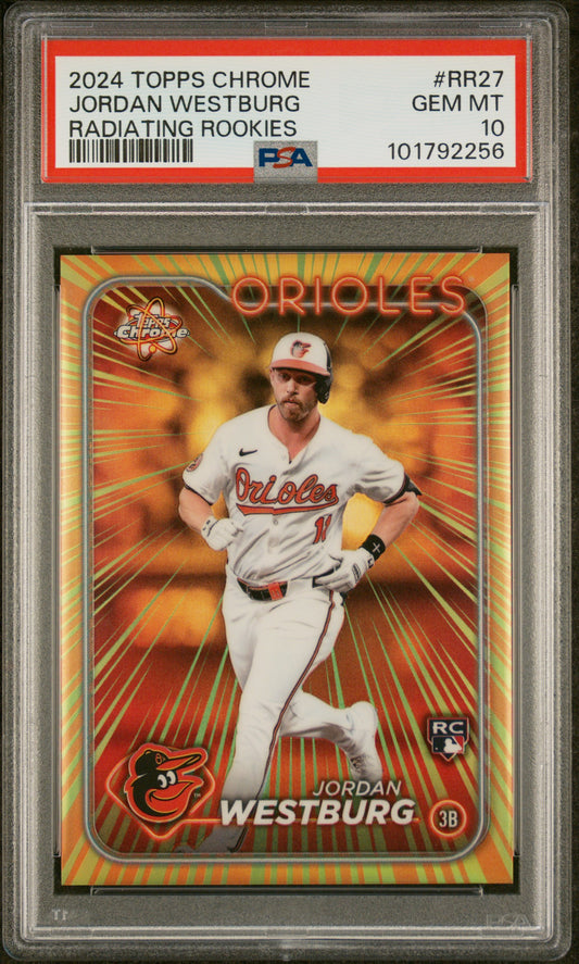 2024 Topps Chrome Radiating Rookies #RR27 Jordan Westburg Update PSA 10