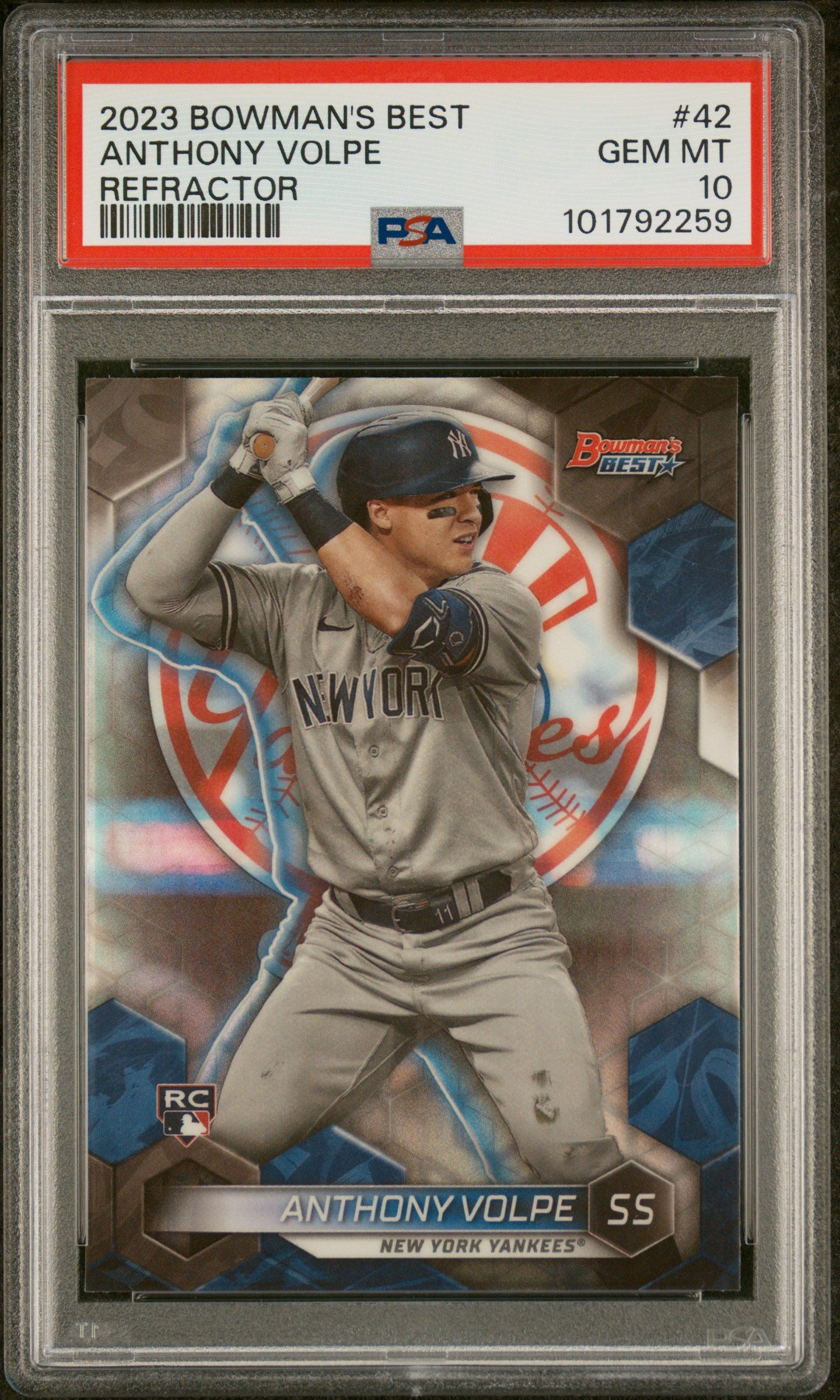 2023 Bowman'S Best #42 Anthony Volpe Refractor PSA 10