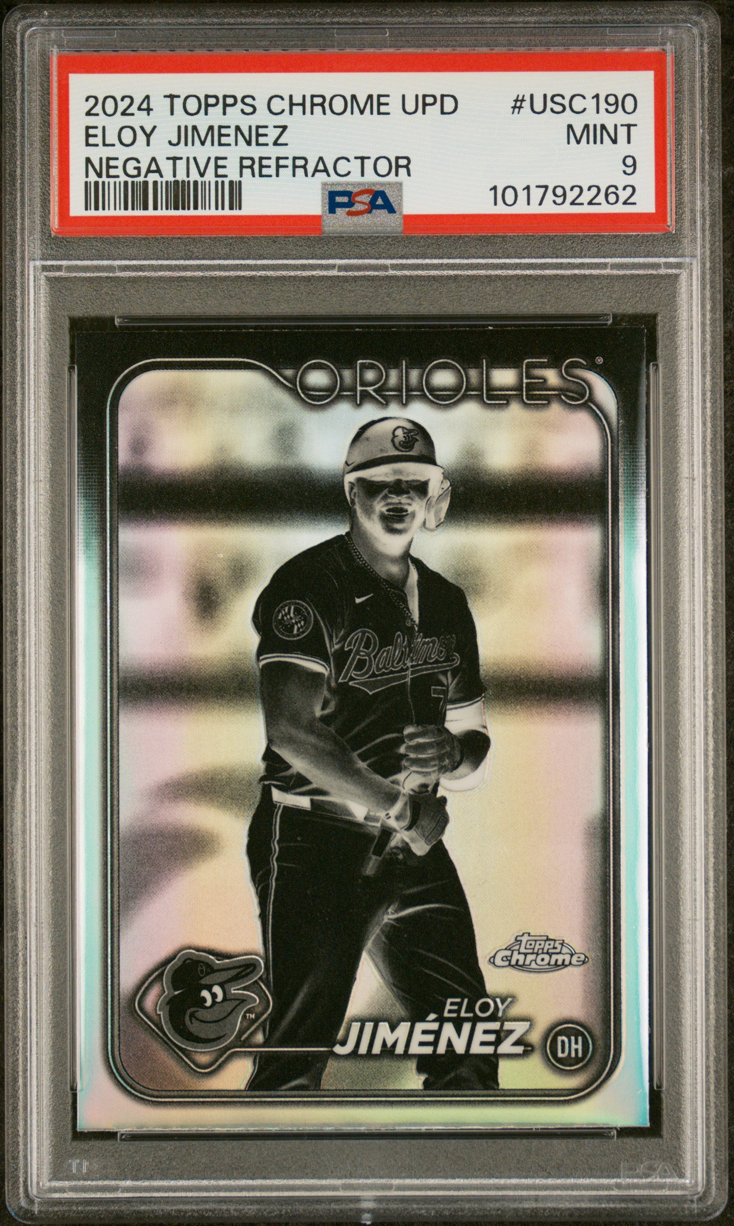 2024 Topps Chrome Update #USC190 Eloy Jimenez Negative Refractor PSA 9