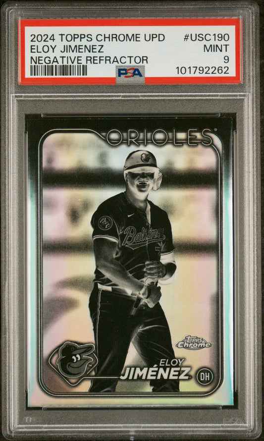 2024 Topps Chrome Update #USC190 Eloy Jimenez Negative Refractor PSA 9