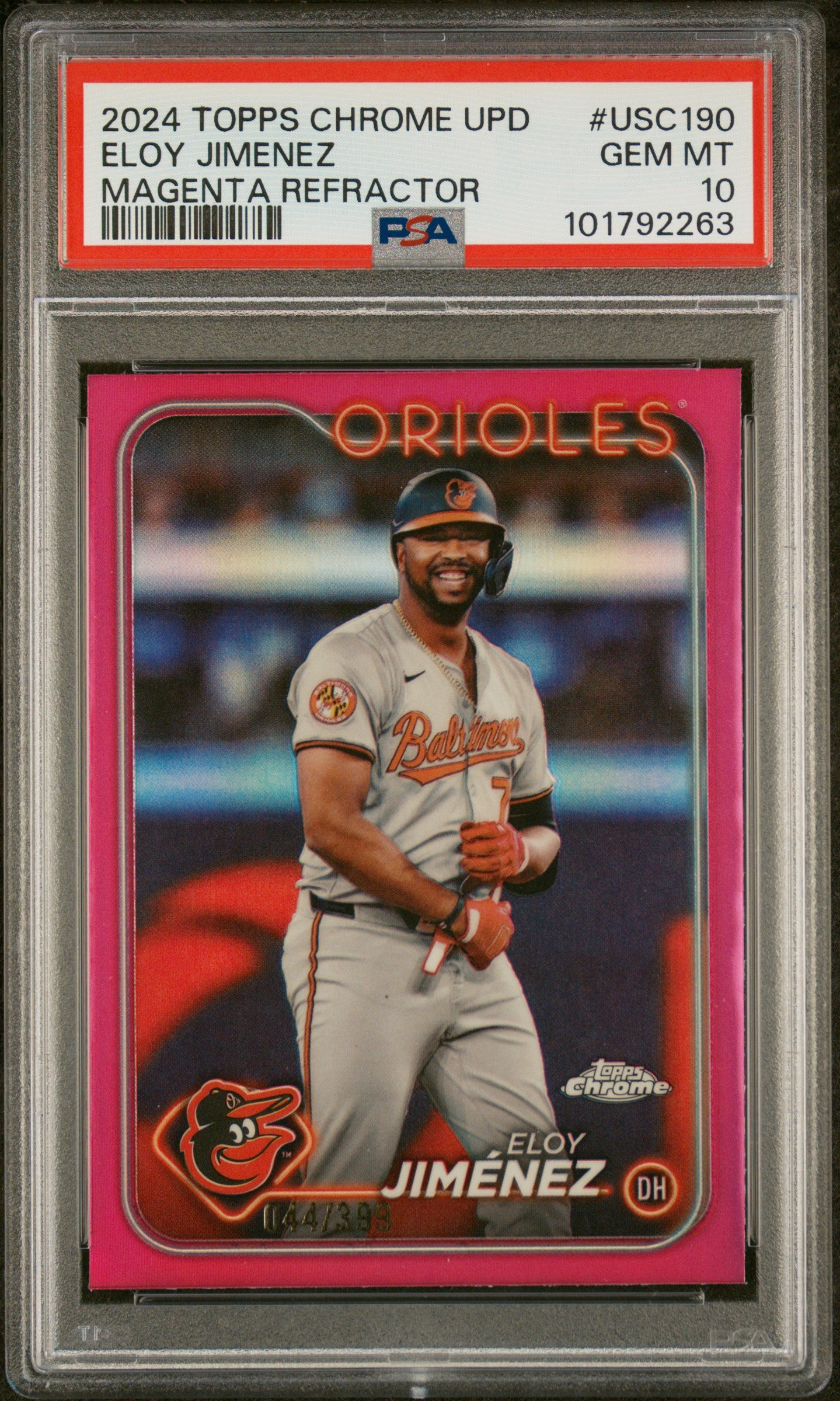 2024 Topps Chrome Update #USC190 Eloy Jimenez Magenta Refractor PSA 10