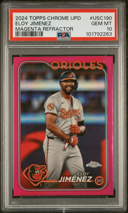 2024 Topps Chrome Update #USC190 Eloy Jimenez Magenta Refractor PSA 10