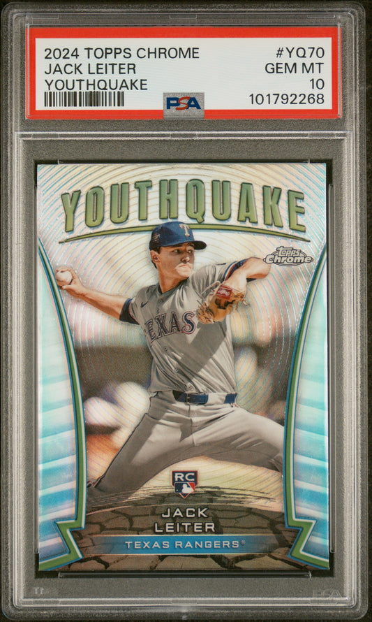 2024 Topps Chrome Youthquake #YQ70 Jack Leiter Update PSA 10
