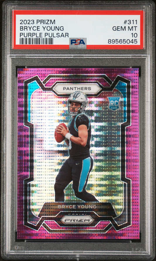 2023 Panini Prizm #311 Bryce Young Purple Pulsar PSA 10