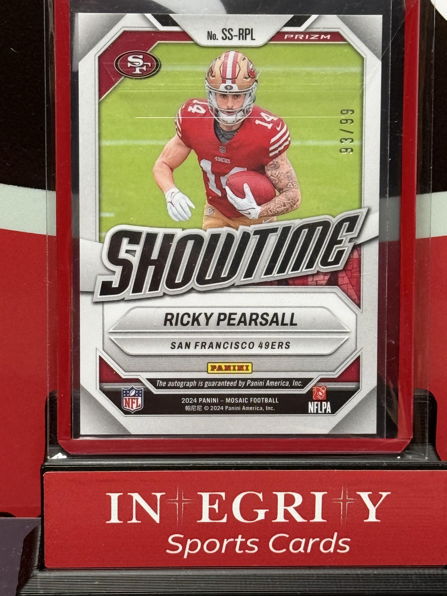2024 Panini Mosaic #SS-RPL Ricky Pearsall Showtime Signatures Blue #/99