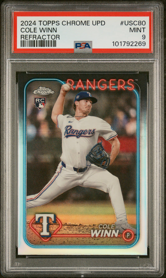 2024 Topps Chrome Update #USC80 Cole Winn Refractor PSA 9