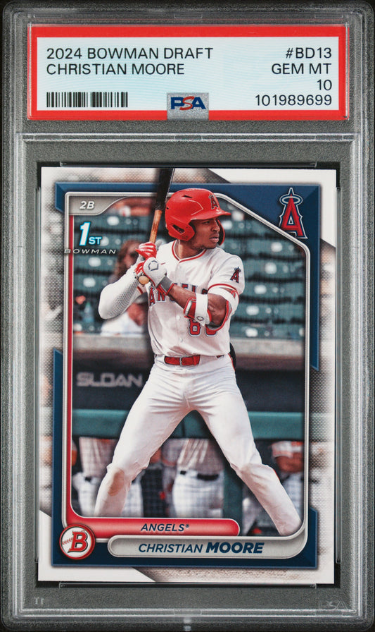 2024 Bowman Draft #BD13 Christian Moore PSA 10
