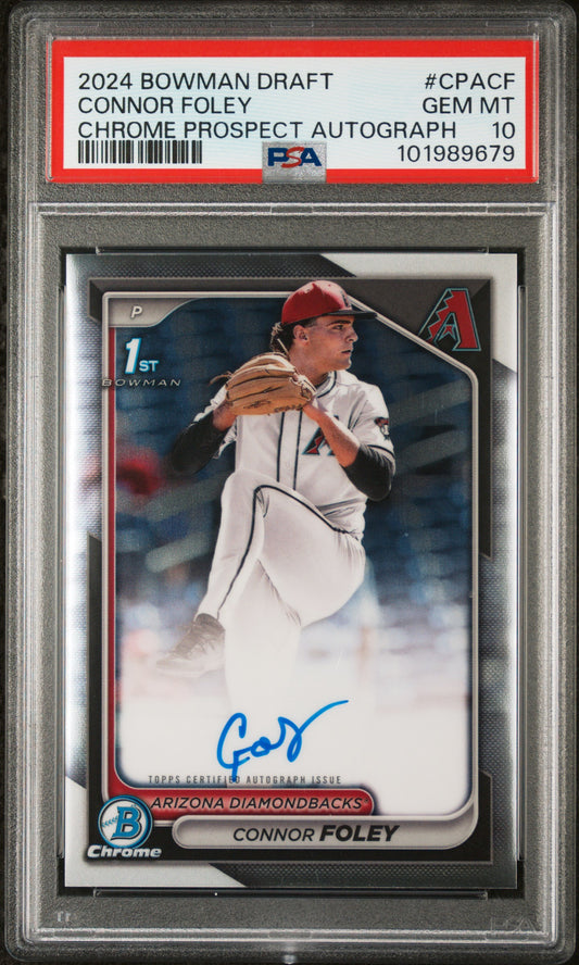 2024 Bowman Draft Chrome Prospect Autographs #CPACF Connor Foley PSA 10