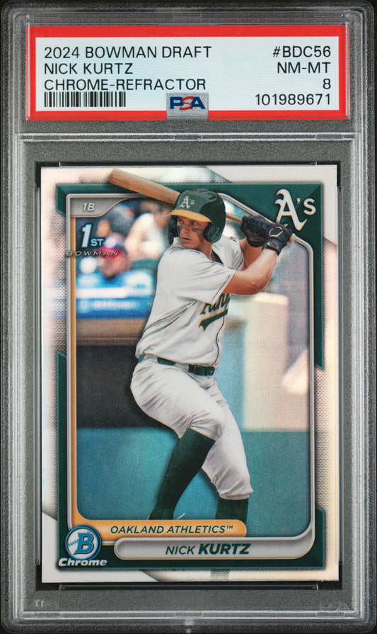 2024 Bowman Draft #BDC56 Nick Kurtz Chrome-Refractor PSA 8