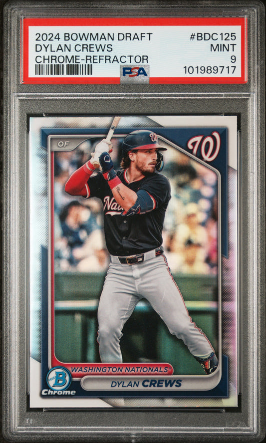 2024 Bowman Draft #BDC125 Dylan Crews Chrome-Refractor PSA 9