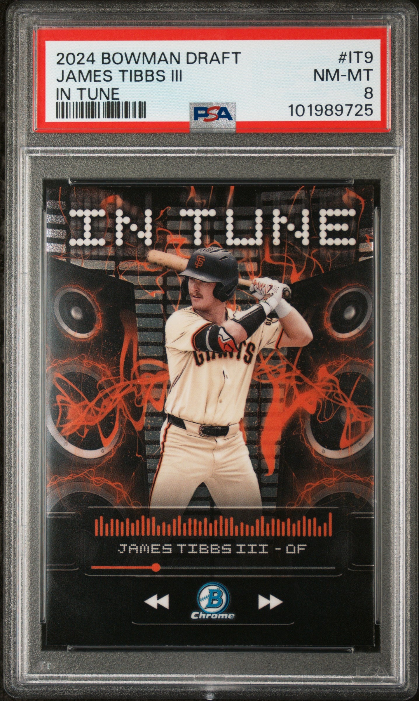 2024 Bowman Draft In Tune #IT9 James Tibbs Iii PSA 8