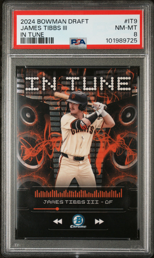 2024 Bowman Draft In Tune #IT9 James Tibbs Iii PSA 8