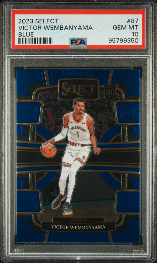 2023 Panini Select #87 Victor Wembanyama Blue PSA 10