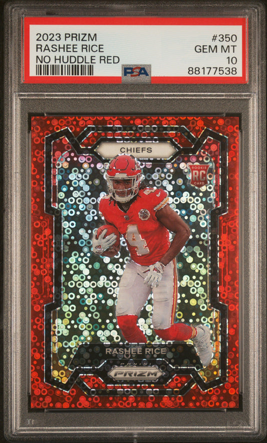2023 Panini Prizm #350 Rashee Rice No Huddle Red PSA 10