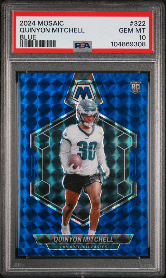 2024 Panini Mosaic #322 Quinyon Mitchell Blue PSA 10