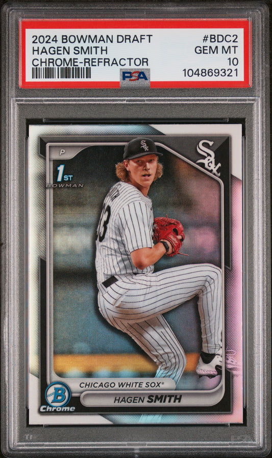 2024 Bowman Draft #BDC2 Hagen Smith Chrome-Refractor PSA 10