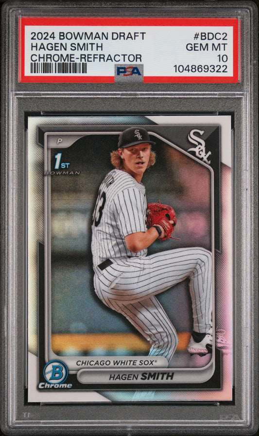 2024 Bowman Draft #BDC2 Hagen Smith Chrome-Refractor PSA 10