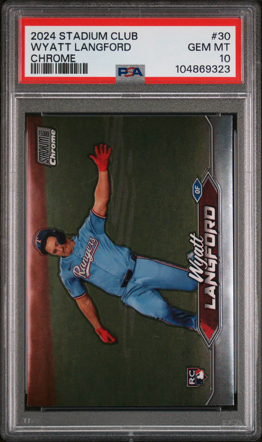 2024 Topps Stadium Club #30 Wyatt Langford Chrome PSA 10