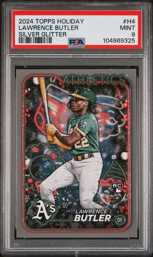 2024 Topps Holiday #H4 Lawrence Butler Silver Glitter PSA 9