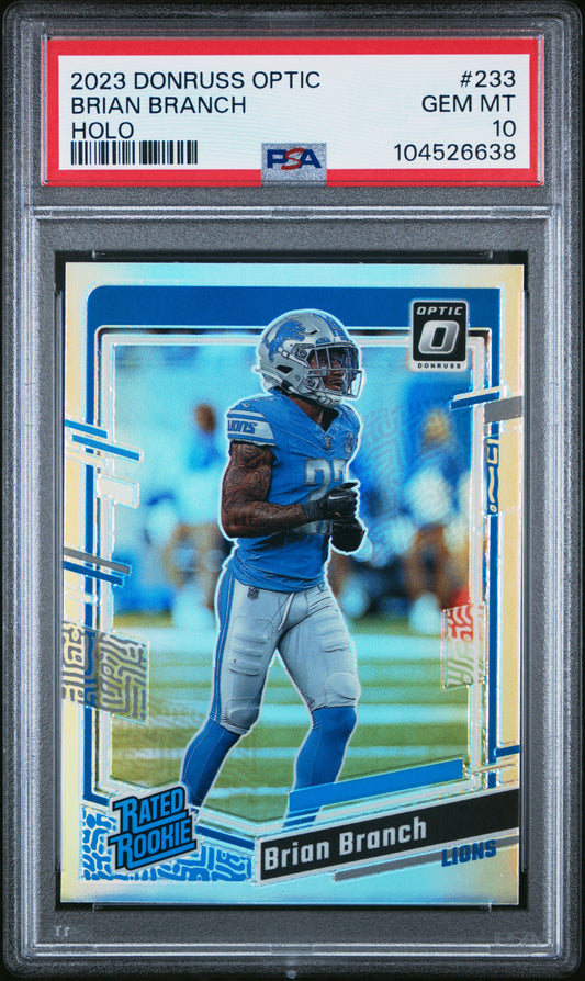 2023 Panini Donruss Optic #233 Brian Branch Holo PSA 10