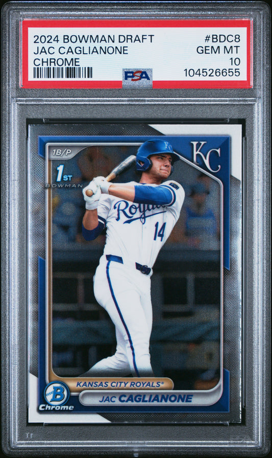2024 Bowman Draft #BDC8 Jac Caglianone Chrome PSA 10
