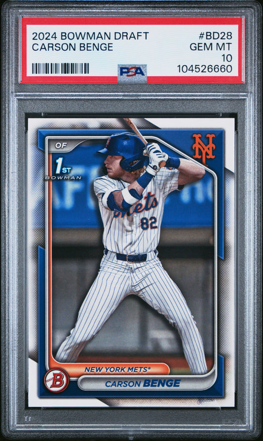 2024 Bowman Draft #BD28 Carson Benge PSA 10