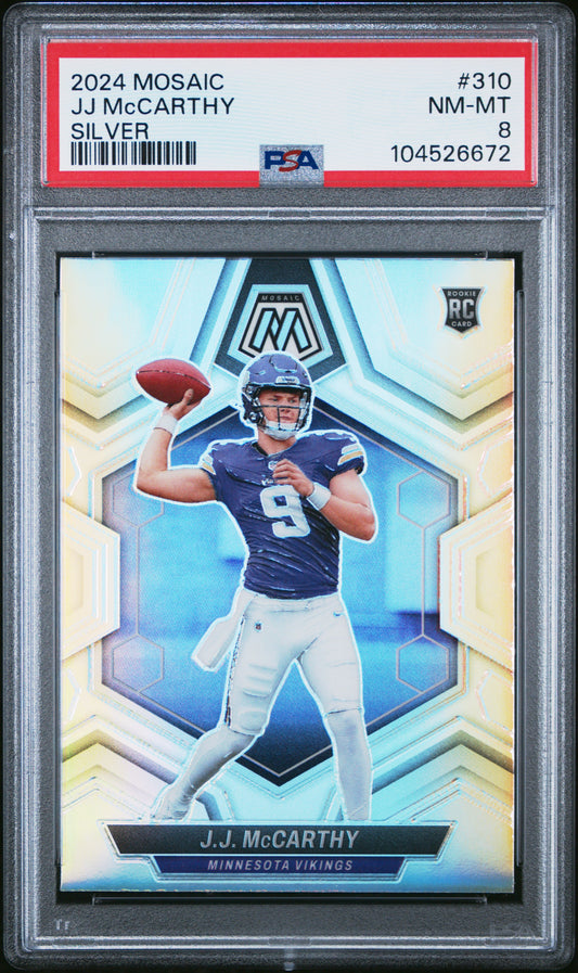 2024 Panini Mosaic #310 Jj Mccarthy Silver PSA 8