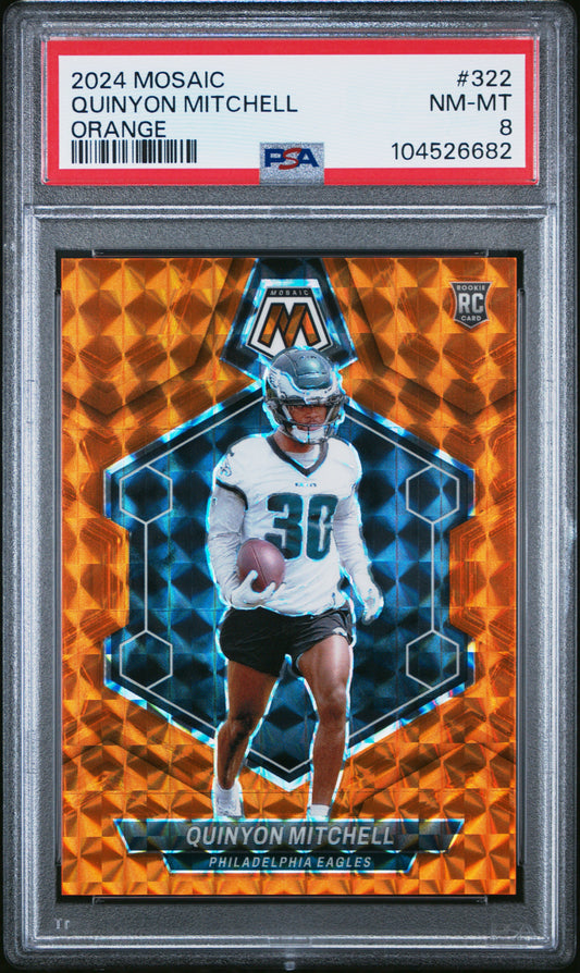 2024 Panini Mosaic #322 Quinyon Mitchell Orange PSA 8