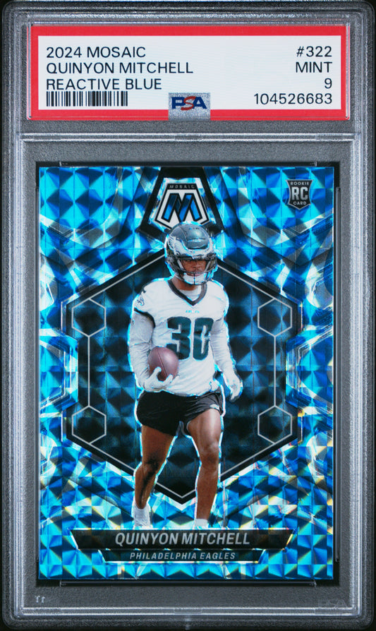 2024 Panini Mosaic #322 Quinyon Mitchell Reactive Blue PSA 9