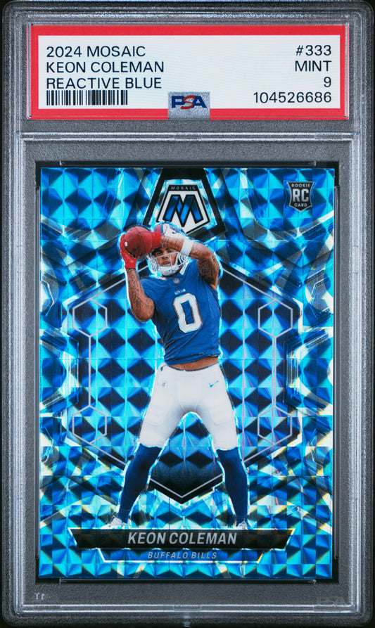 2024 Panini Mosaic #333 Keon Coleman Reactive Blue PSA 9