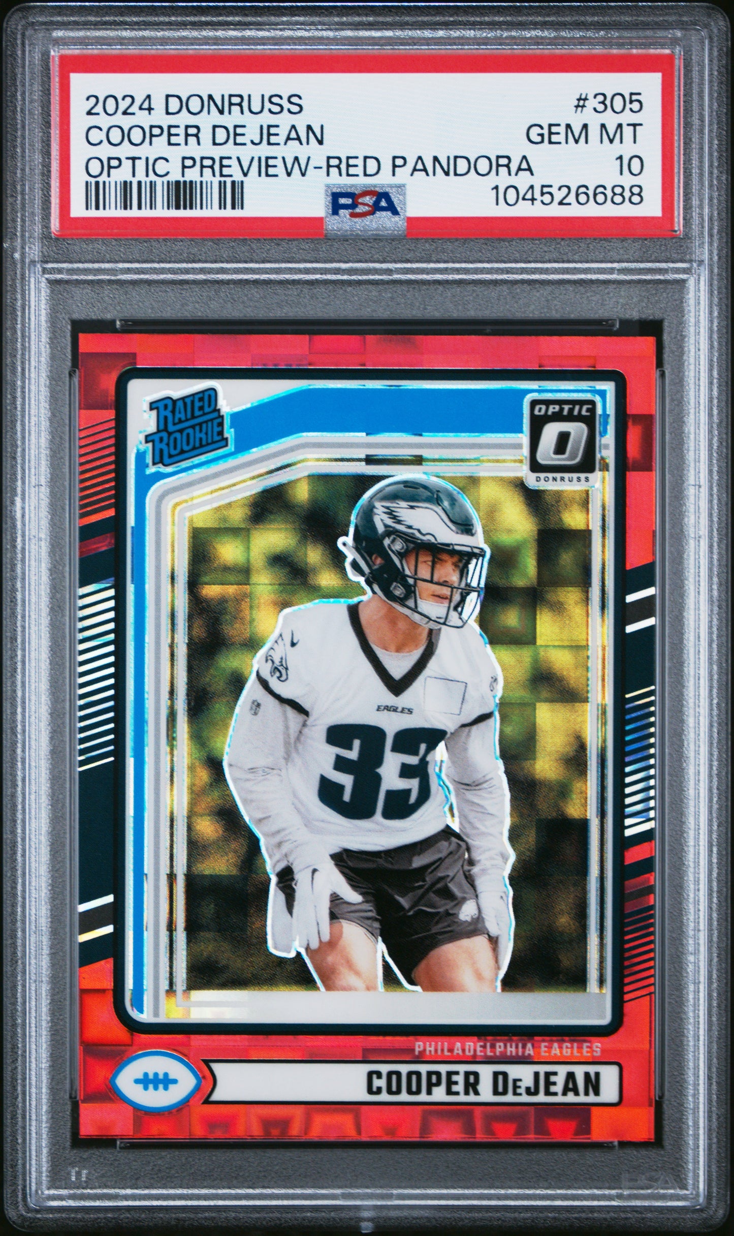 2024 Panini Donruss #305 Cooper Dejean Optic Preview-Red Pandora PSA 10
