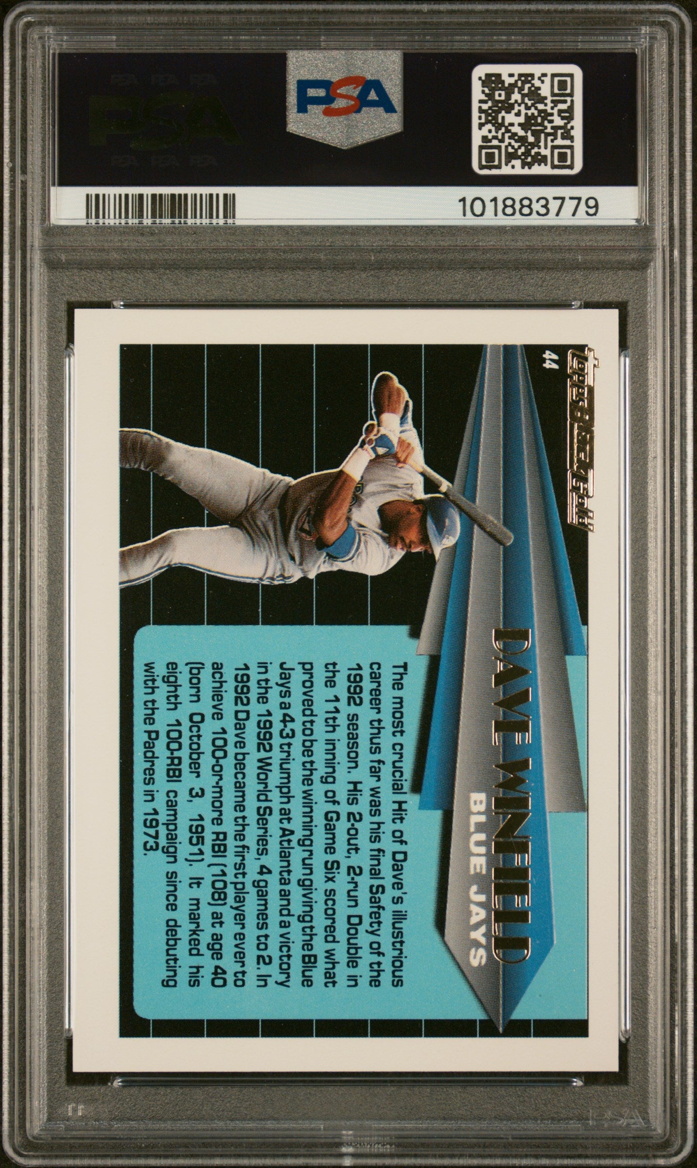 1993 Topps Black Gold #44 Dave Winfield PSA 9