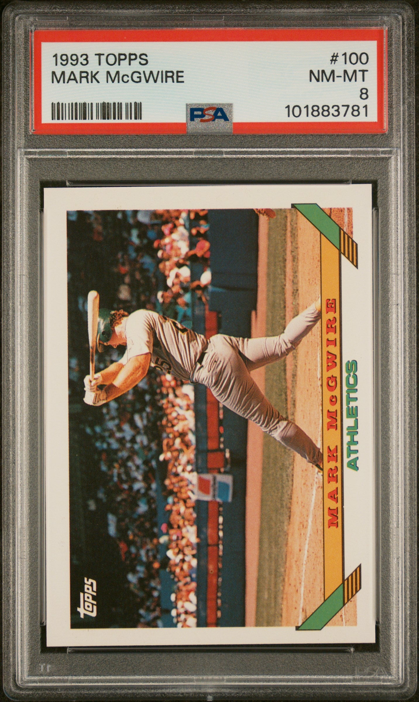 1993 Topps #100 Mark Mcgwire PSA 8