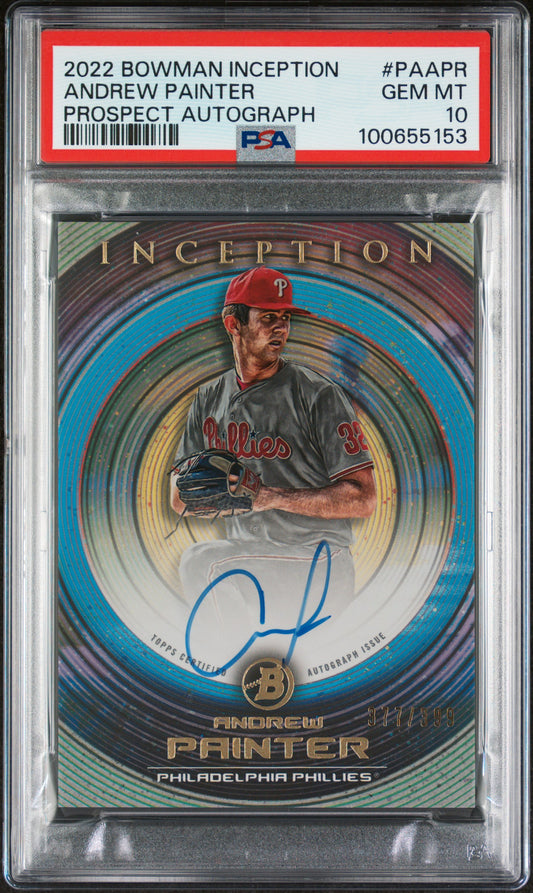 2022 Bowman Inception Prospect Autographs #PAAPR Andrew Painter PSA 10