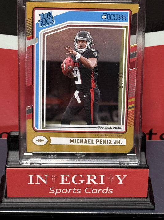 2024 Donruss #308 Michael Penix Jr. Press Proof Gold Die-Cut #/25