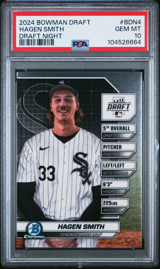 2024 Bowman Draft Bowman Draft Night #BDN4 Hagen Smith PSA 10