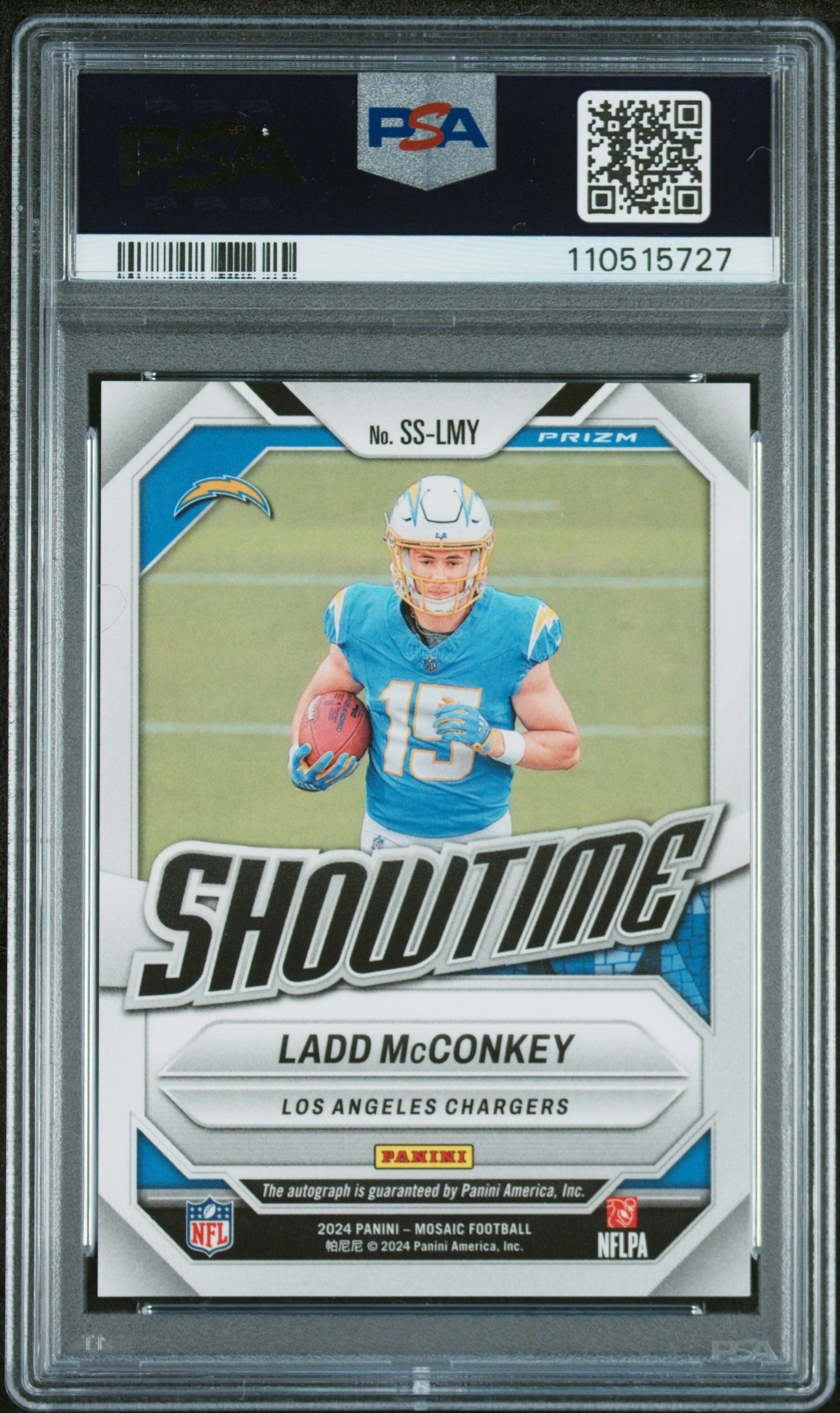 2024 Panini Mosaic Showtime Signatures #SSLMY Ladd Mcconkey Fsn R&Y Chc PSA 10