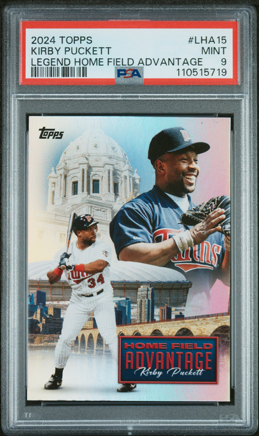 2024 Topps Legendary Home Field Advantage #LHA15 Kirby Puckett PSA 9