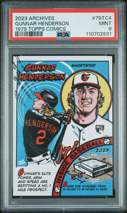 2023 Topps Archives 1979 Topps Comics #79TC4 Gunnar Henderson PSA 9