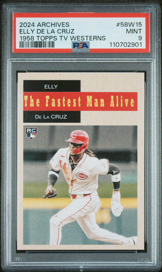 2024 Topps Archives 1958 Topps Tv Westerns SSP #58W15 Elly De La Cruz PSA 9